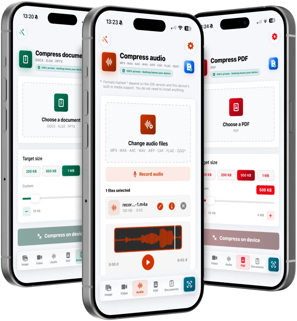 FileSizeFix for iPhone & iPad: Office, Video & audio, PDF